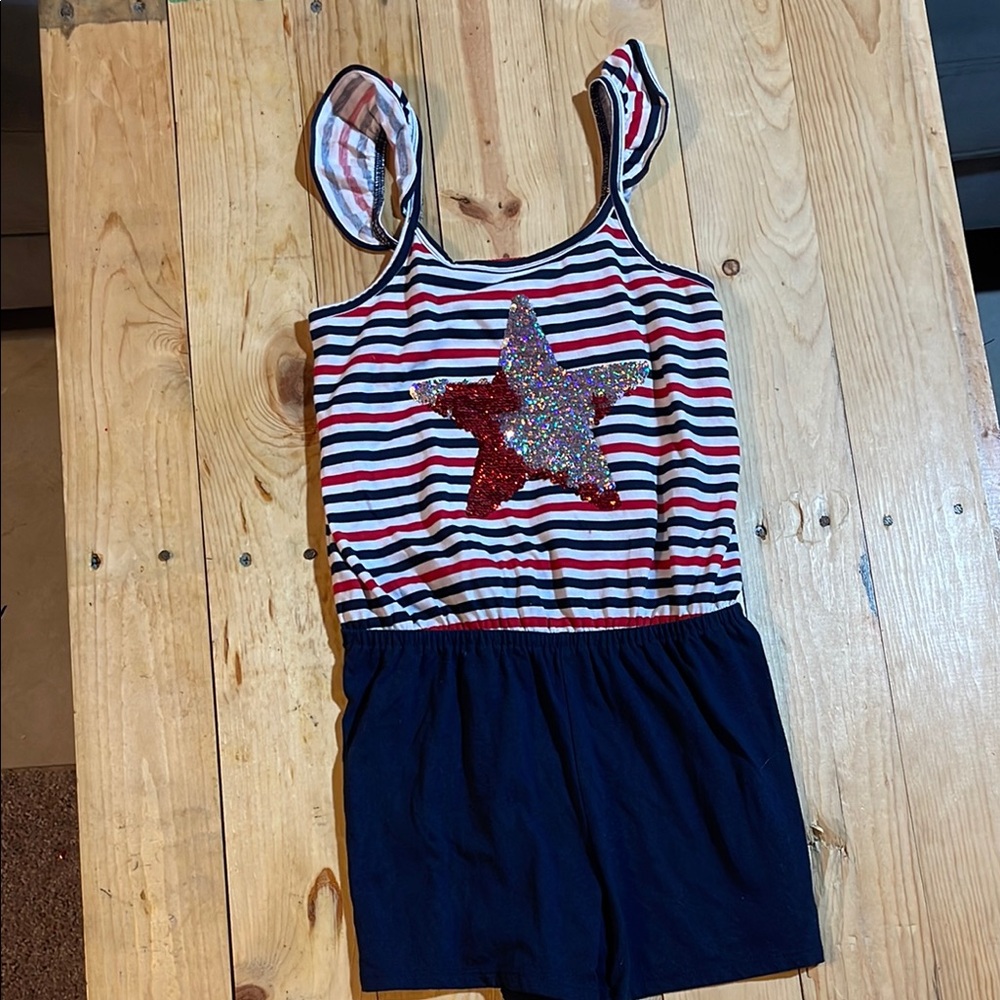 Striped Star Kids Romper